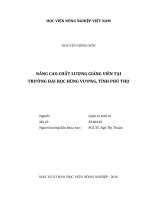 Nâng cao chất lượng giảng viên tại trường đại học hùng vương, tỉnh phú thọ   