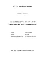 Giải pháp tăng cường thu hút đầu tư vào các khu công nghiệp tỉnh hòa bình   