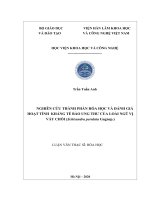 (Luận văn thạc sĩ) Nghiên cứu thành phần hóa học và đánh giá hoạt tính kháng tế bào ung thư của loài Ngũ vị vảy chồi (Schisandra Perulata Gagnep.)