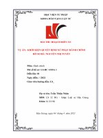 Bài thu hoạch diễn án - khởi kiện Quyết định xử phạt vi phạm hành chính | Nguyễn Thị Tuyết |