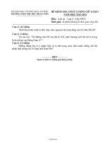 Đề kiểm tra chất lượng giữa học kì I - Năm học 2012 - 2013 môn: Lịch sử – lớp 9, cấp THCS