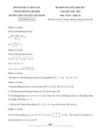 Đề thi giữa kì 2 Toán 10 năm 2020 - 2021 trường THPT Nguyễn Chí Thanh - TP HCM - TOANMATH.com