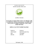 Luận văn tốt nghiệp đa dạng và bảo tồn loài lan thuộc chi lan hoàng thảo (dendrobium) tại khu bảo tồn loài 