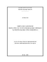 Chiến lược cạnh tranh trong công tác tuyển sinh hệ đại học chính quy tại trường đại học công nghệ đông á 