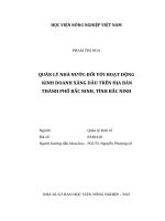 Quản lý nhà nước đối với hoạt động kinh doanh xăng dầu trên địa bàn thành phố bắc ninh, tỉnh bắc ninh   
