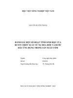 Đánh giá một số hoạt tính sinh học của rutin chiết xuất từ nụ hoa hòe và bước đầu ứng dụng trong sản xuất cốm   