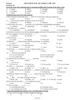 Bài soạn môn học Tiếng Anh 11 - Period 91 + 94: The fourth test and correct the test