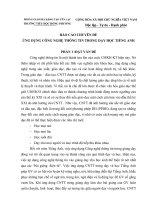 Báo cáo chuyên đề Tiếng Anh - Ứng dụng CNTT trong dạy học tiếng Anh