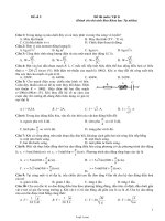 Đề thi môn: Vật lí (Dành cho thí sinh Ban Khoa học Tự nhiên) - Đề 2