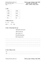 BÀI ÔN TẬP TIẾNG VIỆT, TOÁN LỚP 1 NGÀY 24.3.2020