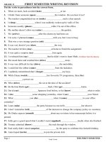 Bài ôn tập môn Tiếng Anh 11 - First semester writing revision