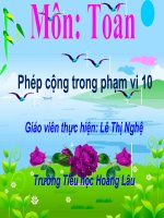 Toán lớp 1: Phép cộng trong phạm vi 10