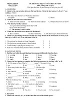 đề kthk 1 anh 6 thcs vĩnh ninh