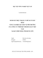 Đánh giá thực trạng và đề xuất giải pháp nâng cao hiệu quả bảo vệ môi trường của công ty tnhh dệt nhuộm jasan việt nam tại khu công nghiệp phố nối b, tỉnh hưng yên   