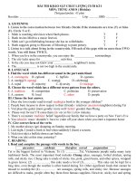 ĐỀ THI KSCL ANH 8 CUỐI KÌ 1-2020-2021