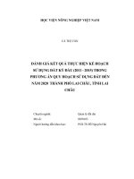 Đánh giá kết quả thực hiện kế hoạch sử dụng đất kỳ đầu 92011 2015) trong phương án quy hoạch sử dụng đất đến năm 2020 thành phố lai châu, tỉnh lai châu   