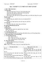 Giáo án Đại số 10 NC tiết 8: Tập hợp và các phép toán trên tập hợp