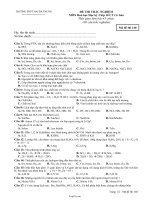 Đề kiểm tra học kì I môn Hoá, lớp 10 nâng cao - Mã đề 140