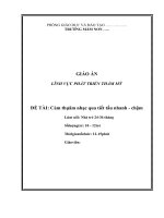 GIÁO ÁN LĨNH VỰC PHÁT TRIỂN THẨM MỸ ĐỀ TÀI: Cảm thụ âm nhạc qua tiết tấu nhanh – chậm Lứat uổi: Nhà trẻ 24-36 tháng