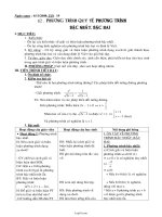 Giáo án Đại số cơ bản 10 tiết 19: Phương trình quy về phương trình bậc nhất, bậc hai