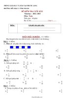 Đề kiểm tra cuối kì II năm học : 2012- 2013 môn: Toán trường tiểu học C Vĩnh Thanh