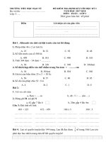 Đề kiểm tra cuối học kì 1 môn Toán 3.2017-2018