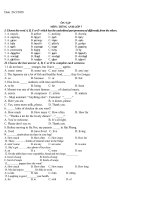 ÔN TẬP TIẾNG ANH LỚP 7