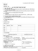 Giáo án Đại số CB lớp 10 tiết 4: Các phép toán tập hợp