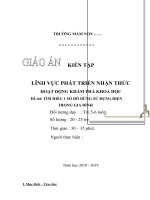 GIÁO ÁN LĨNH VỰC PHÁT TRIỂN NHẬN THỨC – HOẠT ĐỘNG KHÁM PHÁ KHOA HỌC Đề tài: TÌM HIỂU 1 SỐ ĐỒ DÙNG SỬ DỤNG ĐIỆN TRONG GIA ĐÌNH Đối tượng dạy: Trẻ 5-6 tuổi