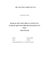 Đánh giá việc thực hiện các quyền của người sử dụng đất trên địa bàn huyện văn chấn, tỉnh yên bái   