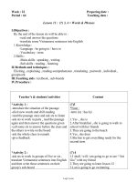 Bài soạn môn học Tiếng Anh lớp 11 - Period: 64 - Lesson 11: (?) 3, 4 + Words & Phrases