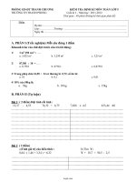 Kiểm tra định kì môn Toán lớp 5 cuối kì I – Năm học: 2011 - 2012