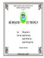 KẾ HOẠCH GIÁO DỤC THÁNG 5 NĂM HỌC 2019-2020 KHỐI MẪU GIÁO LỚN A1