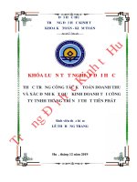 Luận văn kinh tế Kế toán doanh thu và xác định kết quả kinh doanh tại Công ty TNHH Trang trí nội thất Tiên Phát