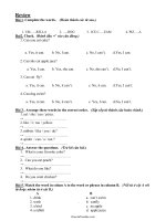 Ôn tập môn Anh văn lớp 4