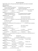 Bài tập Ngữ pháp cơ bản 2 - Ôn thi Tốt nghiệp THPT môn Tiếng Anh Lớp 12