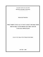 Phát triển tư duy logic cho học sinh trung học cơ sở trong dạy học chủ đề tam giác đồng dạng 