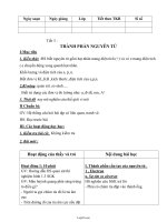 Giáo án Hóa học 10 - Kì I - Tiết 3: Thành phần nguyên tử