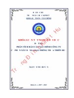 Luận văn kinh tế Phân tích Báo cáo tài chính của Công ty Cổ phần Xây dựng Giao thông Thừa Thiên Huế