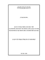 Quản lý hoạt động giáo dục trẻ tại trường mầm non VSK thăng long quận tây hồ thành phố hà nội trong bối cảnh đổi mới giáo dục 