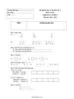 Đề Kiểm Tra Cuối Học Kỳ I Toán Lớp 1