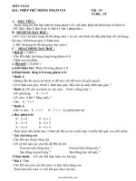 Giáo án môn Toán 1 - Bài; Phép trừ trong phạm vi 8