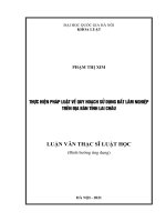 Thực hiện pháp luật về quy hoạch sử dụng đất lâm nghiệp trên địa bàn tỉnh lai châu 