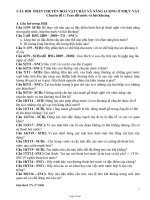 Câu hỏi phần chuyển hoá vật chất và năng lượng ở thực vật - Chuyên đề 1: Trao đổi nước và hút khoáng