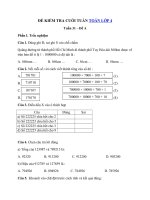 Đề kiểm tra Tuần 31- Toán 4