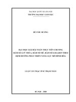 Dạy học giải bài toán thực tiễn chương hàm số lũy thừa hàm số mũ hàm số logarit theo định hướng phát triển năng lực mô hình hóa 