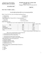 ĐỀ KIỂM TRA HỌC KÌ I - NH 2017-2018 Môn Địa Lý 12