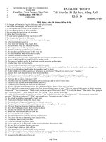 English test 3 tài liệu ôn thi đại học, tiếng Anh – Khối D