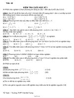 Bài dạy Đại số 10 NC tiết 42: Kiểm tra cuối học kỳ I