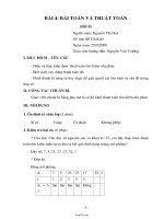 Giáo án môn Tin học 10 - Bài 4: Bài toán và thuật toán